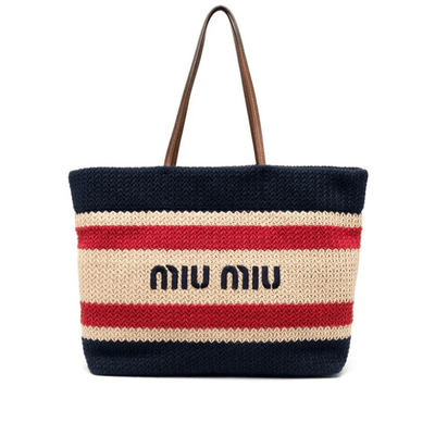 Miu Miu Logo-Print Tote Bag