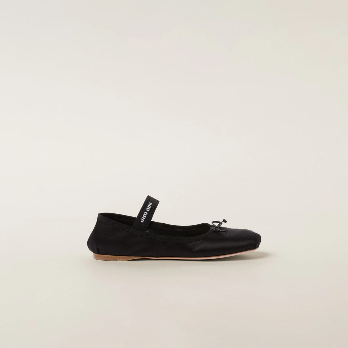 Miu Miu Logo-Strap Satin Ballerinas Shoes 2