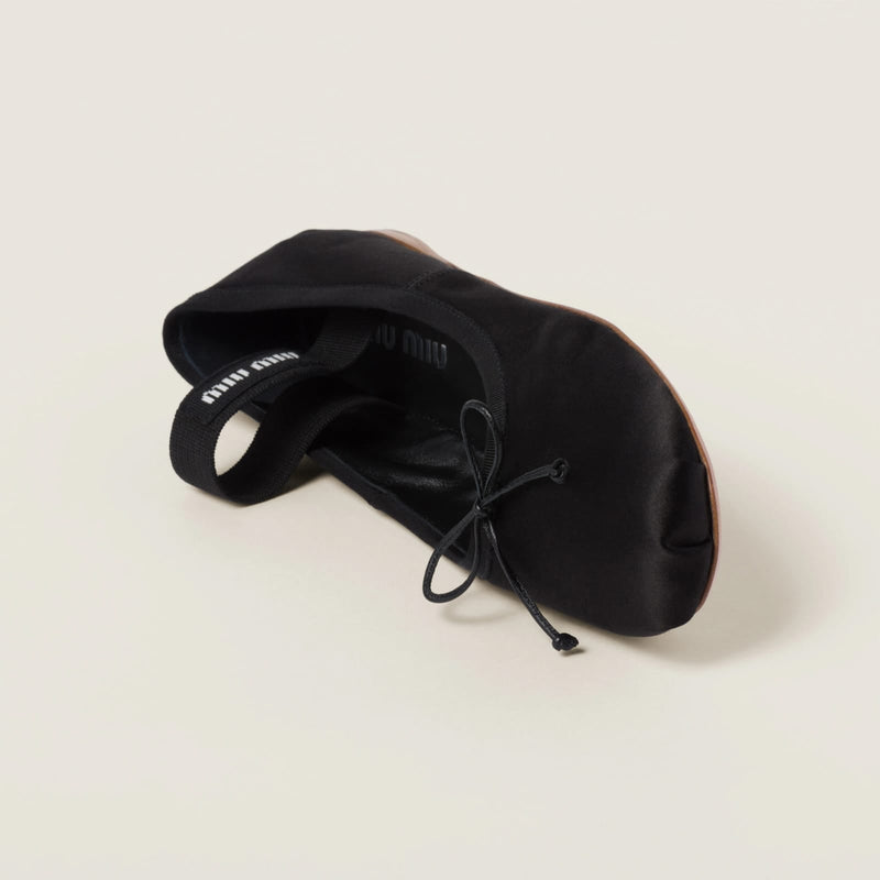Miu Miu Logo-Strap Satin Ballerinas Shoes 3