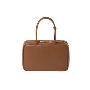 Miu Miu Leather Beau Bag Cognac