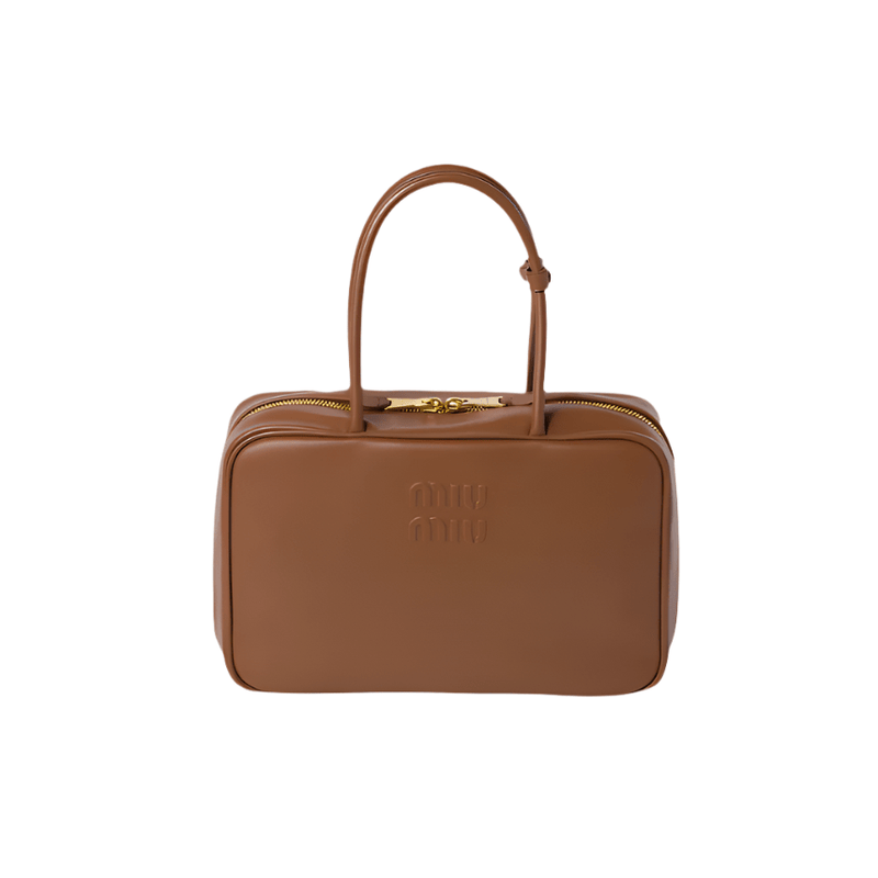 Miu Miu Leather Beau Bag Cognac