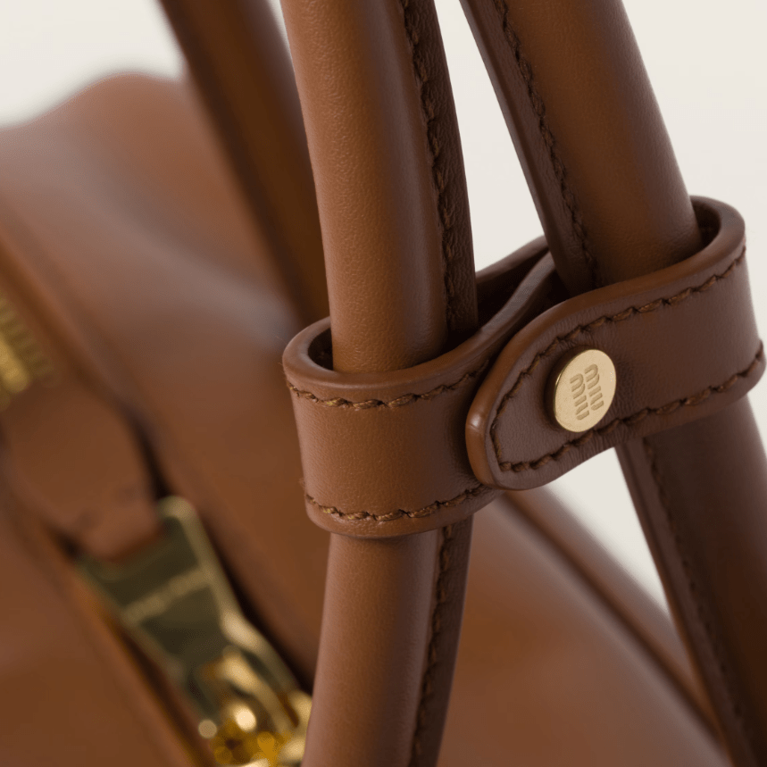 Miu Miu Leather Beau Bag Cognac 3