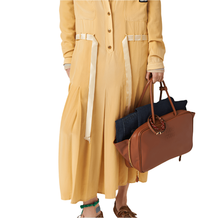 Miu Miu Leather Beau Bag Cognac 4