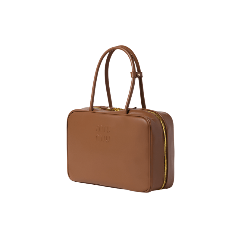 Miu Miu Leather Beau Bag Cognac 2