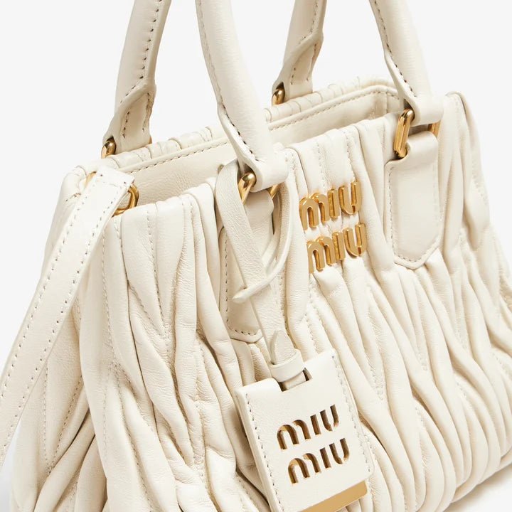 Miu Miu Matelassé Leather Mini Handbag – Off White 3