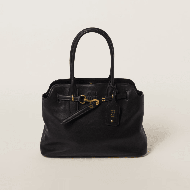 Miu Miu Medium Aventure Nappa Leather Black Bag 1