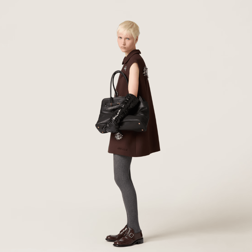 Miu Miu Medium Aventure Nappa Leather Black Bag 4