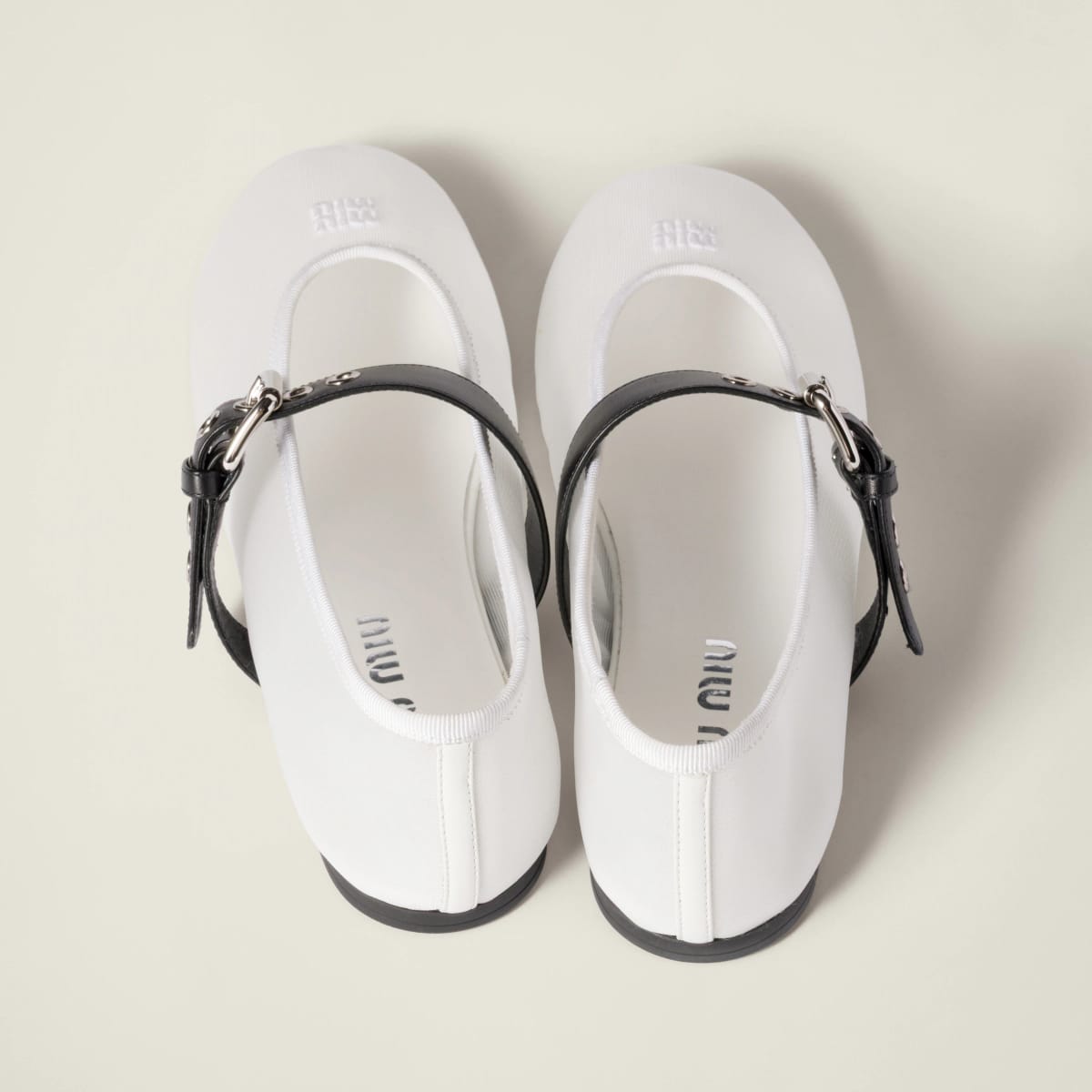 Miu Miu Mesh Fabric Ballerinas Whtie 3