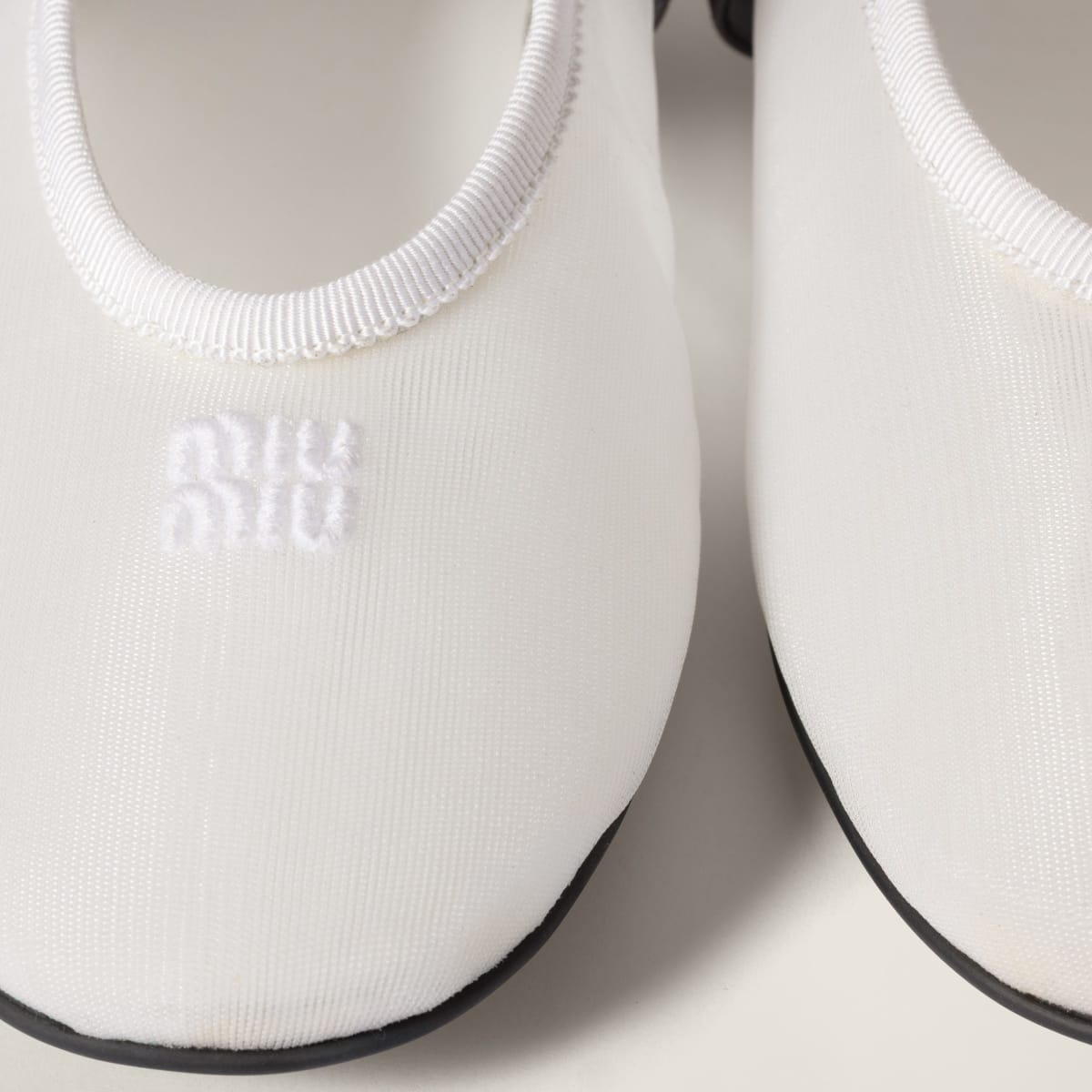 Miu Miu Mesh Fabric Ballerinas Whtie 2