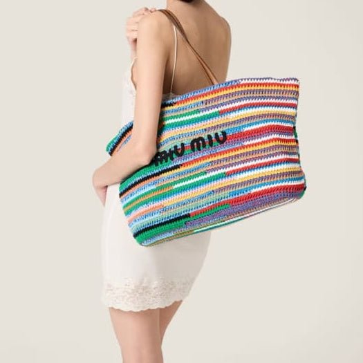 Miu Miu Multi Crochet Logo Tote Bag | Harrods 5