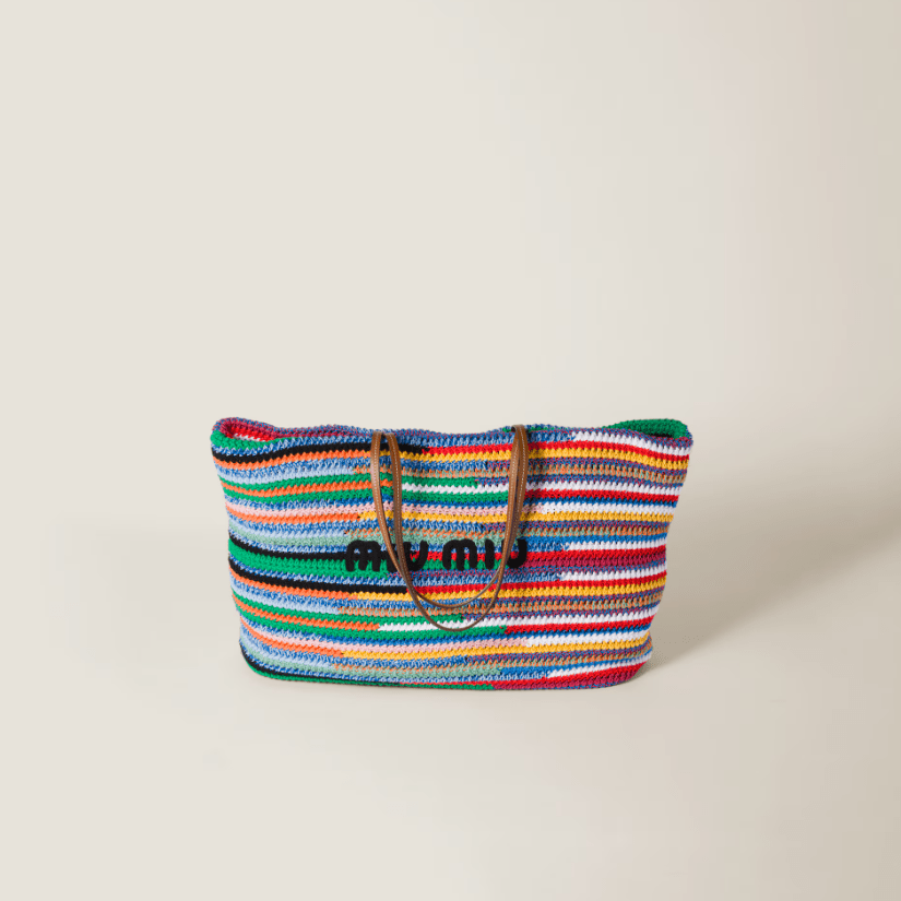 Miu Miu Multi Crochet Logo Tote Bag | Harrods 1