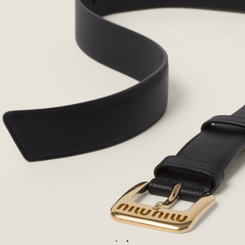 Miu Miu Nappa Leather Belt Black - BEAUTY BAR