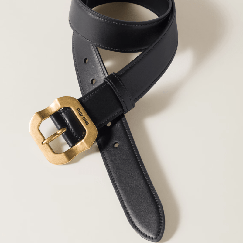 Miu Miu Nappa Leather Black Belt 2