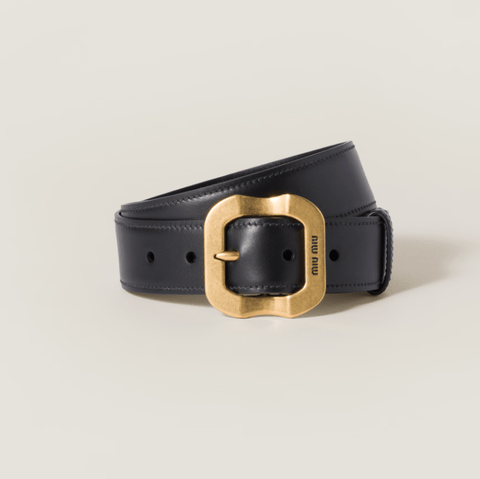 Miu Miu Nappa Leather Black Belt - BEAUTY BAR