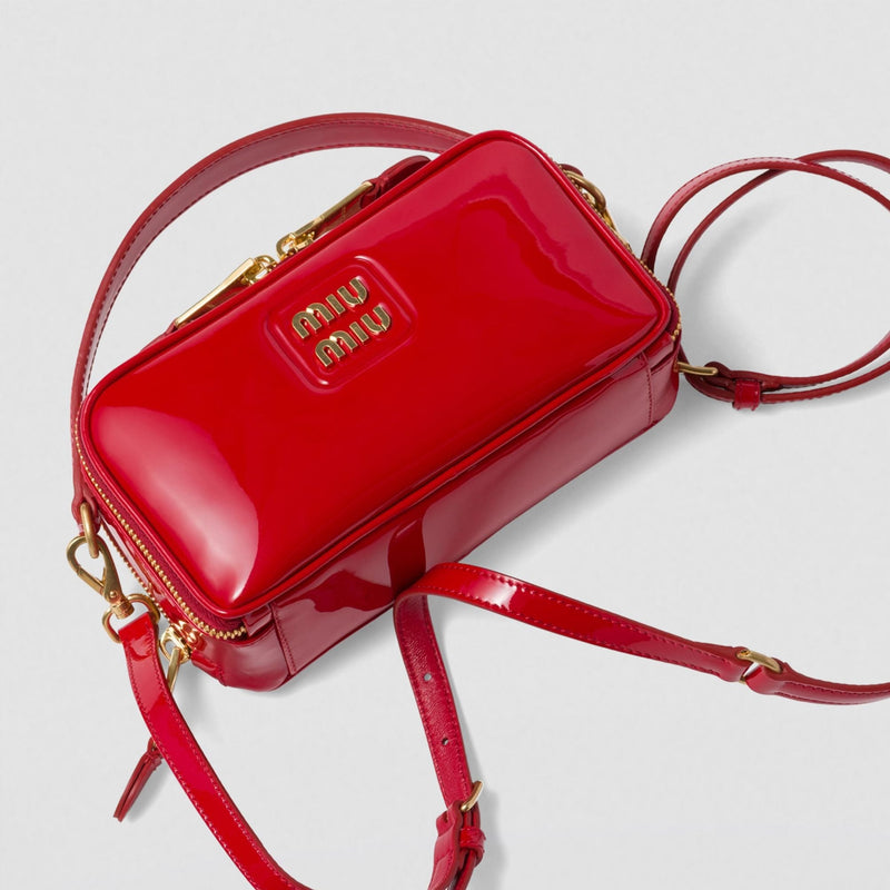 Miu Miu Patent Red Leather Shoulder Bag 3