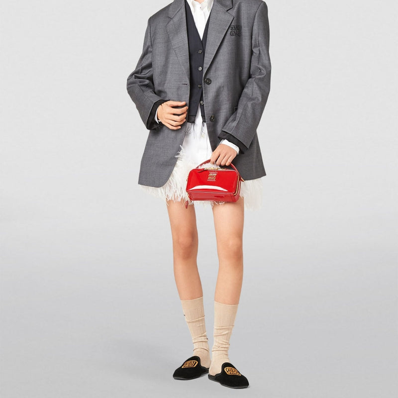 Miu Miu Patent Red Leather Shoulder Bag 4