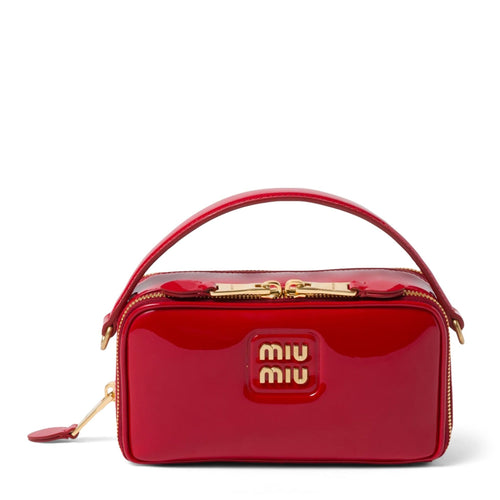 Miu Miu Patent Red Leather Shoulder Bag