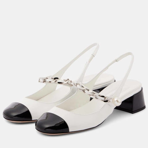 Miu Miu Patent Leather Slingback Pumps - BEAUTY BAR