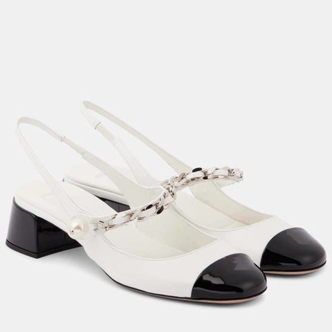 Miu Miu Patent Leather Slingback Pumps - BEAUTY BAR
