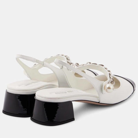 Miu Miu Patent Leather Slingback Pumps - BEAUTY BAR
