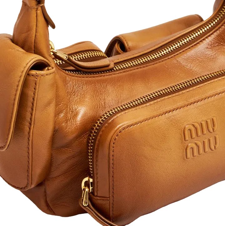 Miu Miu Pocket Shoulder Bag Brown 2