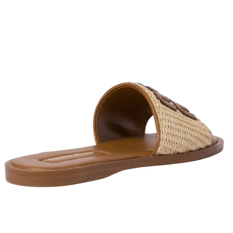 Miu Miu Raffia-Effect Woven Fabric Slides 4