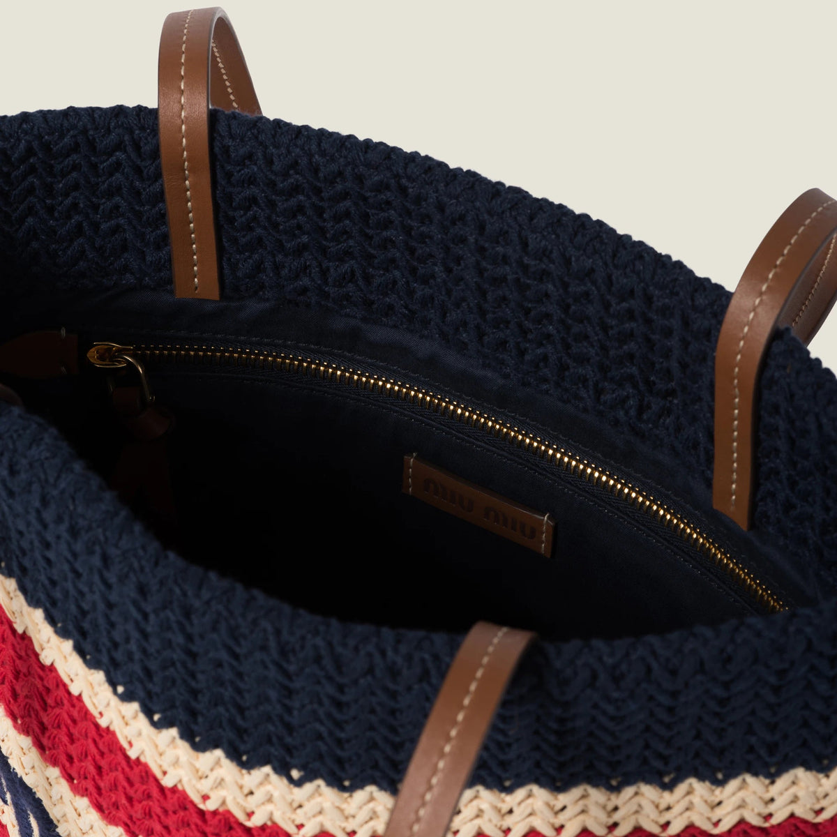 Miu Miu Raffia-Effect Woven Tote Bag 2