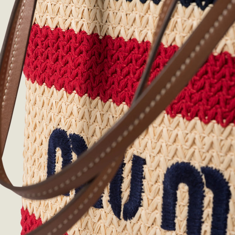 Miu Miu Raffia-Effect Woven Tote Bag 3