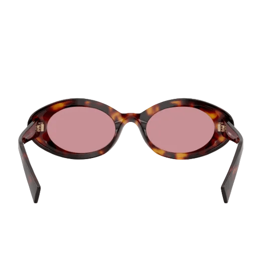 Miu Miu Regard Tortoiseshell-Effect Oval Sunglasses With Pink Lenses 4