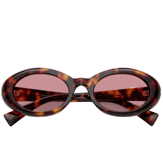 Miu Miu Regard Tortoiseshell-Effect Oval Sunglasses With Pink Lenses 5