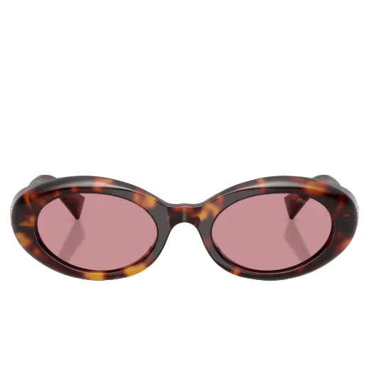 Miu Miu Regard Tortoiseshell-Effect Oval Sunglasses With Pink Lenses 2