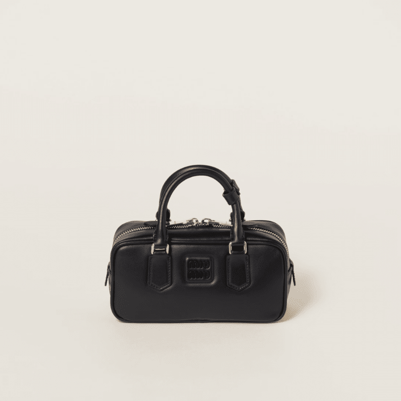 Miu Miu Regular Arcadie Leather Bag Black