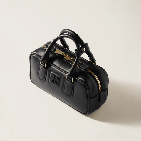 Miu Miu Regular Arcadie Leather Bag Black - BEAUTY BAR
