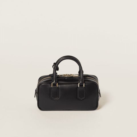 Miu Miu Regular Arcadie Leather Bag Black - BEAUTY BAR