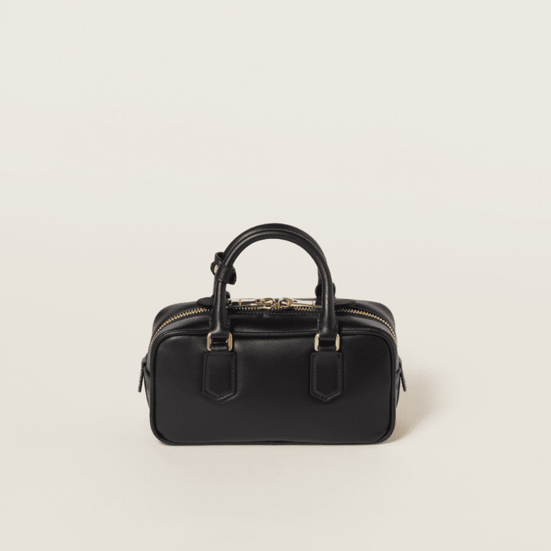 Miu Miu Regular Arcadie Leather Bag Black 2