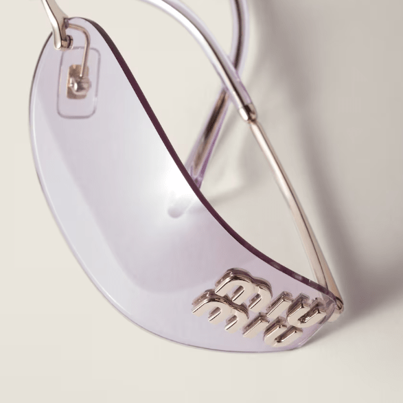 Miu Miu Rimless Sunglasses with Gold Logo Temples - Purple 4