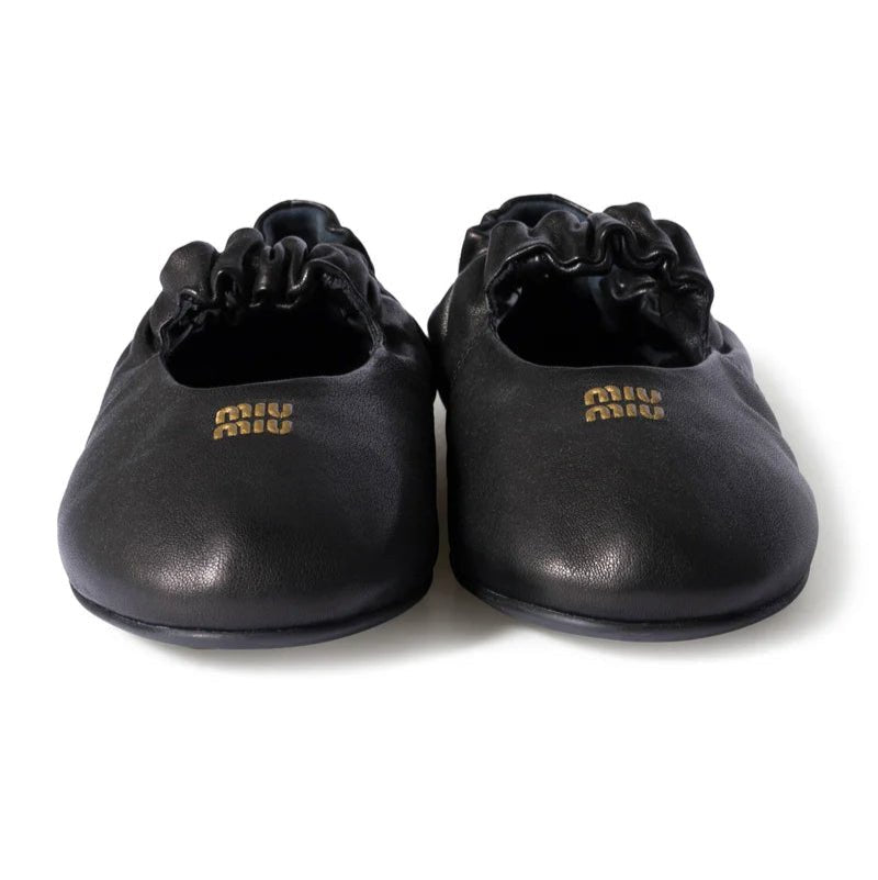 Miu Miu Ruches Nappa Leather Ballerinas 2