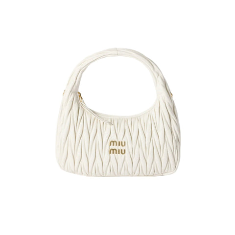 Miu Miu Small Miu Wander Off White Matelassé Bag - BEAUTY BAR