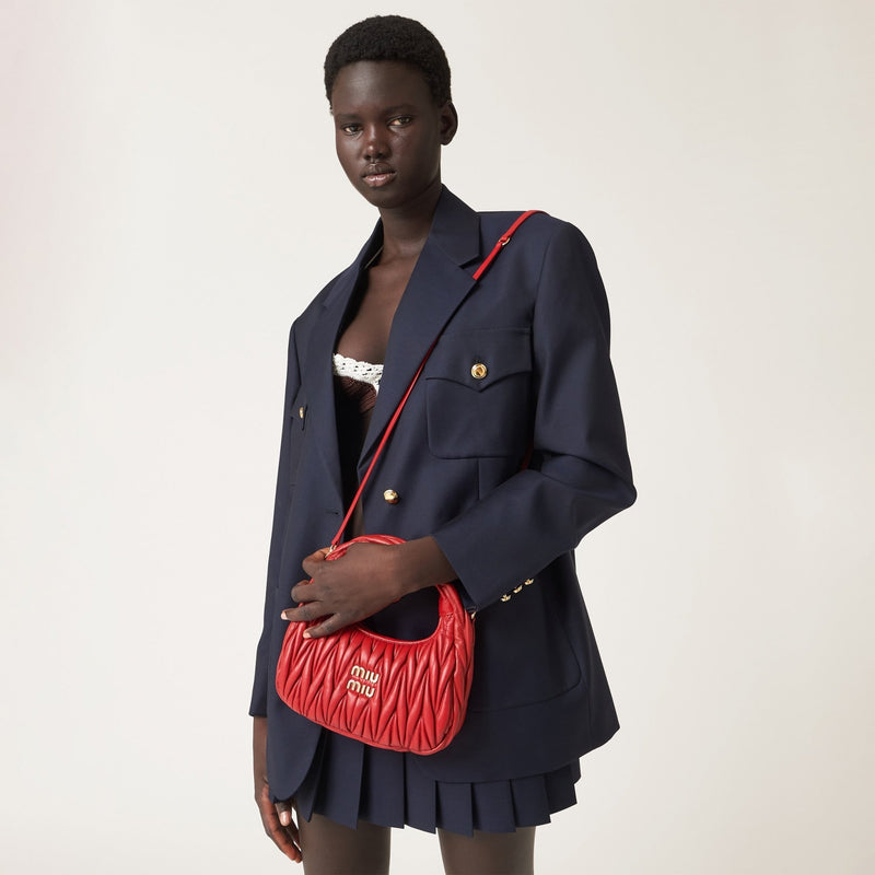 Miu Miu Small Miu Wander Red Matelassé Bag 4