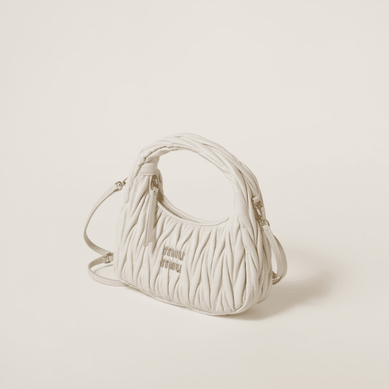 Miu Miu Small Wander Quilted Nappa Leather Hobo Bag 4