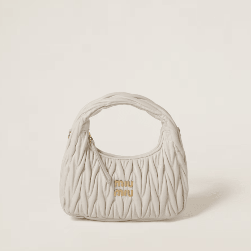 Miu Miu Small Wander Quilted Nappa Leather Hobo Bag