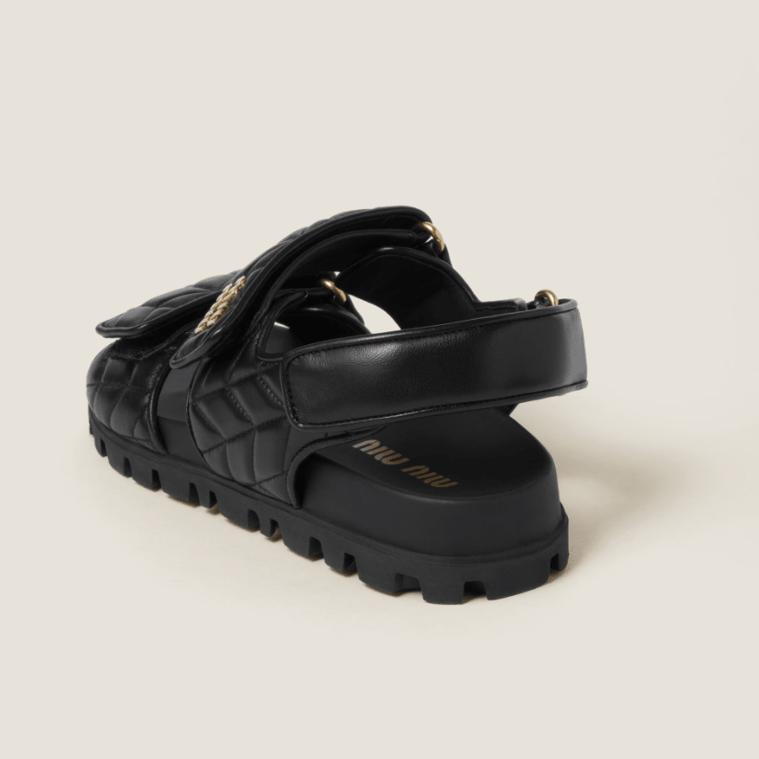 Miu Miu Sporty Matelassé Nappa Leather Sandals 3