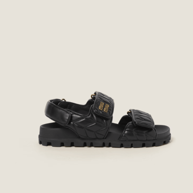 Miu Miu Sporty Matelassé Nappa Leather Sandals 2