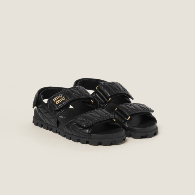 Miu Miu Sporty Matelassé Nappa Leather Sandals 1