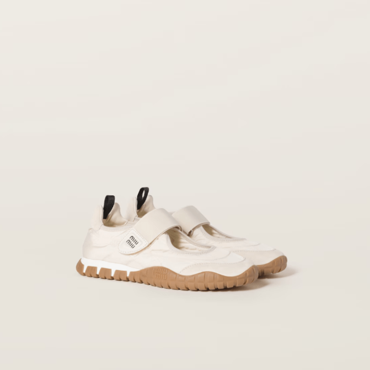 Miu Miu Tyre Technical Fabric And Suede Ballerinas 1