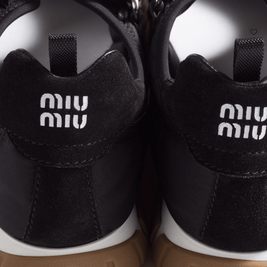 Miu Miu Tyre Technical Fabric and Suede Ballerinas 4