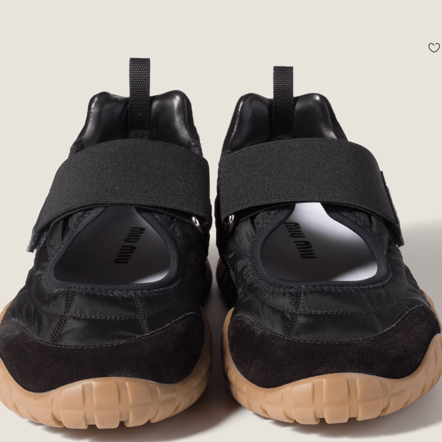 Miu Miu Tyre Technical Fabric and Suede Ballerinas 3