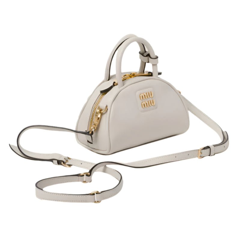 Miu Miu Vernice Branded Leather Top-Handle Bag 5