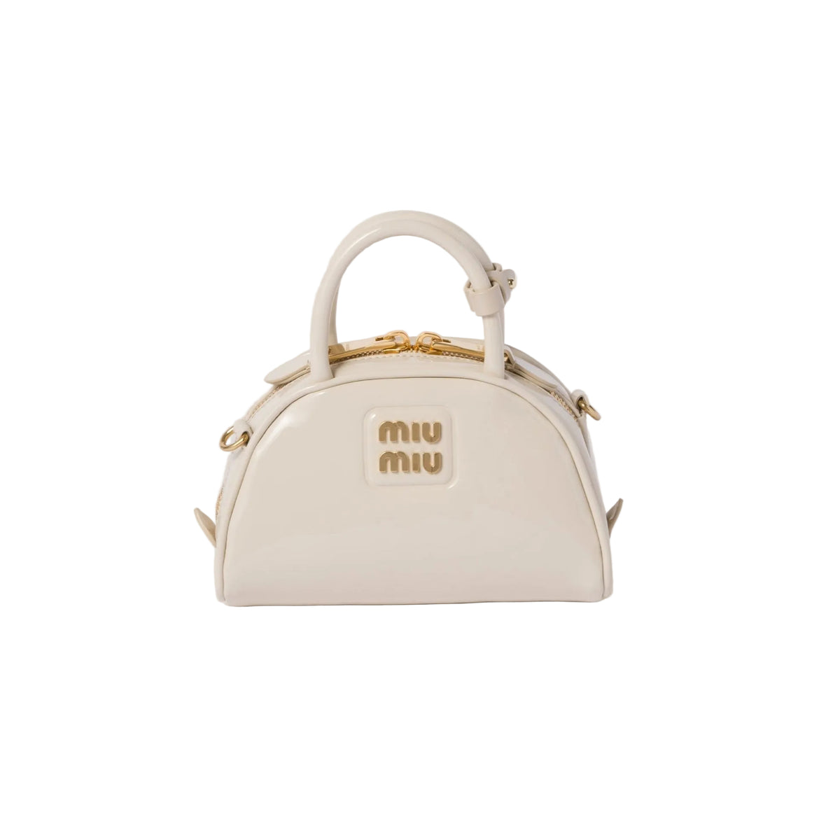 Miu Miu Vernice Branded Leather Top-Handle Bag 2