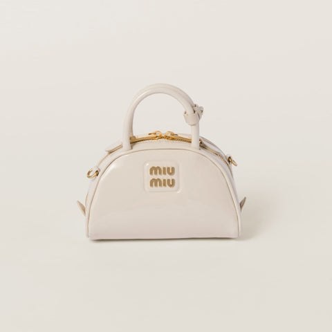 Miu Miu Vernice Branded Leather Top - Handle Bag - BEAUTY BAR